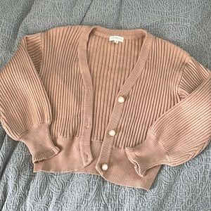 Cropped Button-Up Sweater Cardigan